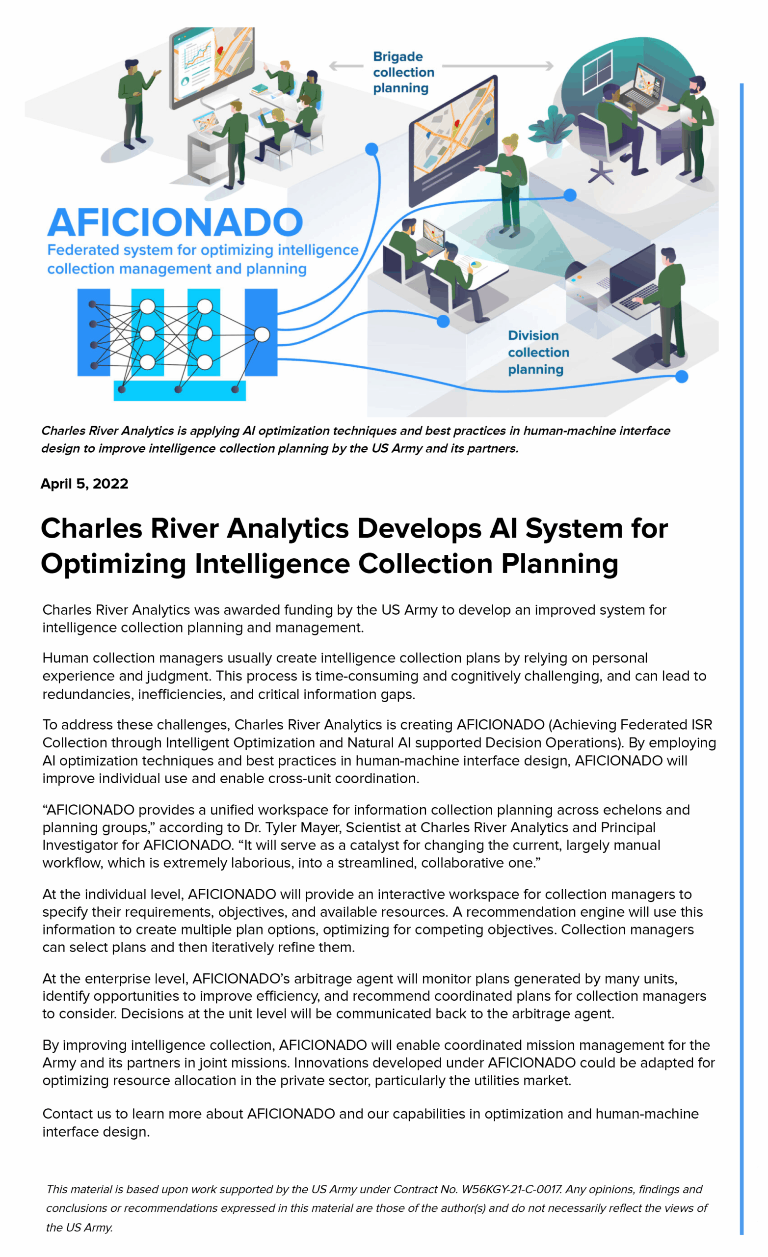 Screen capture of press release
