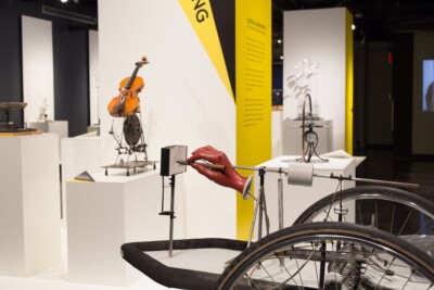 Several kinetic sculptures from the exhibition Gestural Engineering